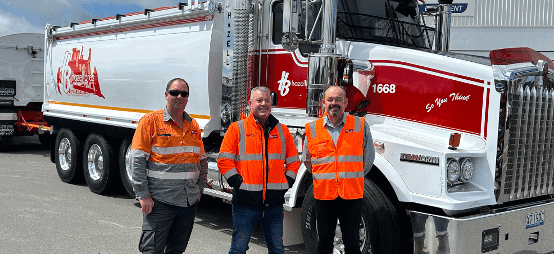 Hazell Brothers Kenworth T659 Handover - CJD Equipment Tasmania
