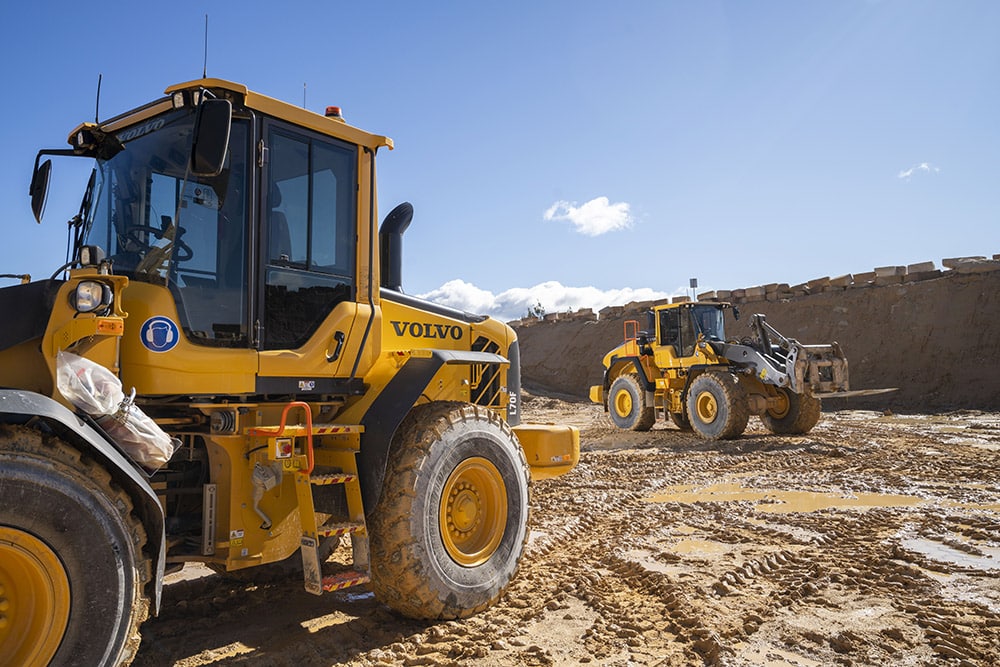 volvo machinery at a worksite
