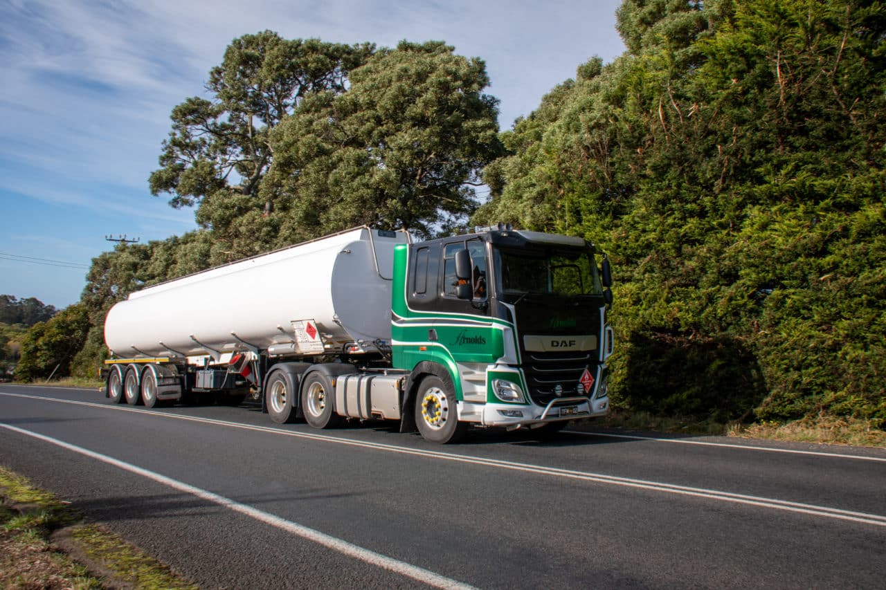 a daf vehicle parked on the side of a road